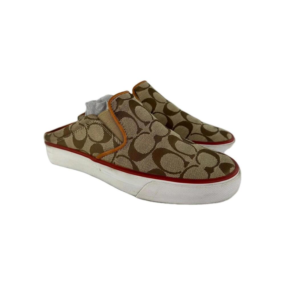 Coach Brown and Red Slip-On Athletic Shoes
